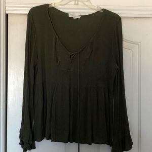 Olive green flowy top